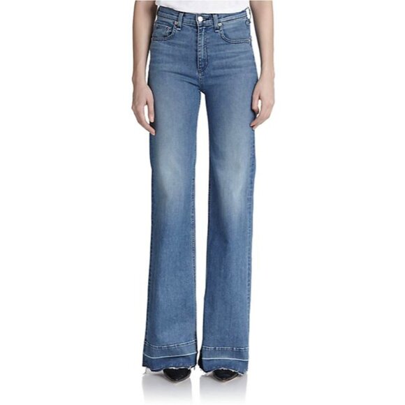 Rag & Bone Justine Wide Leg Jeans | Size 31 Long | Classic Light Wash - Picture 1 of 14